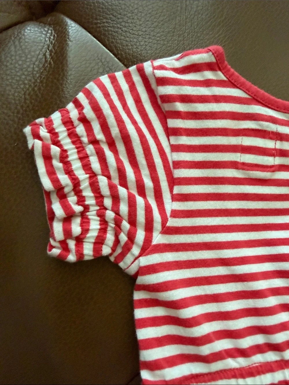 GAP Girls' Red & White Striped Casual Cotton Dress
